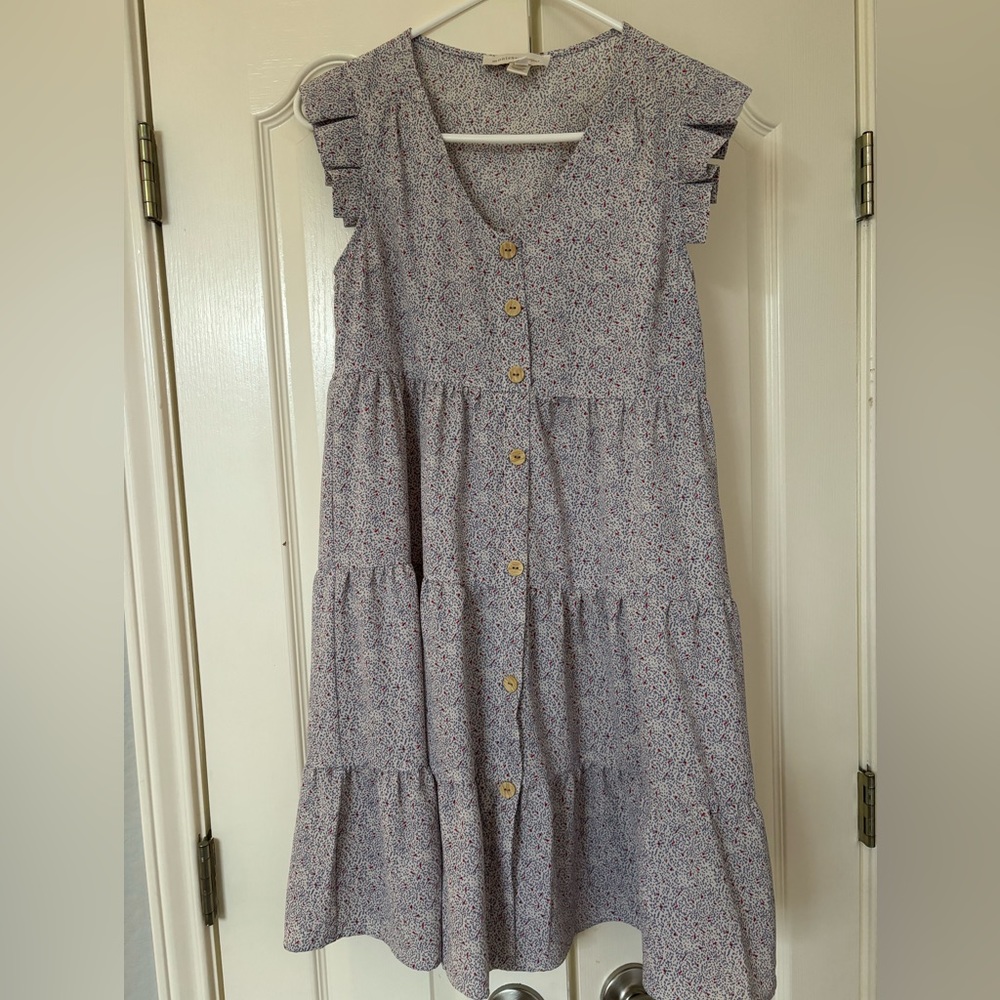 Monteau Ditsy Floral Print Midi Dress
